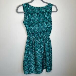 VERO Moda print Green and Blue Sleeveless Dress 40